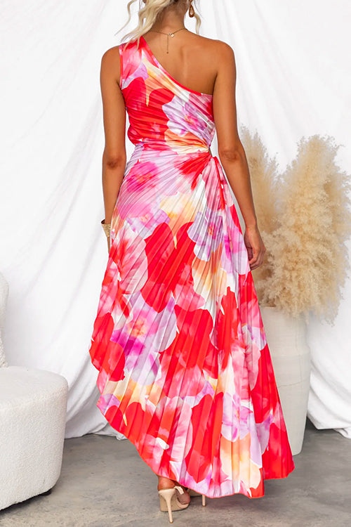 Yanira | Vestido plisado un hombro