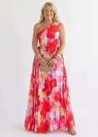 Yanira | Vestido plisado un hombro